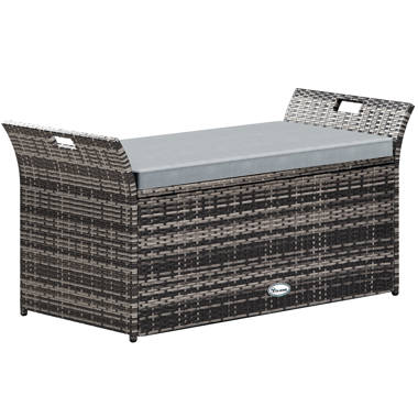 Outdoor rattan discount storage bench seat